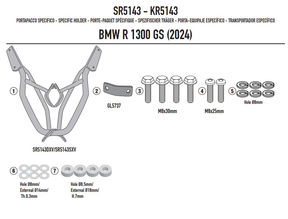 KAPPA STELAŻ KUFRA CENTRALNEGO BMW R 1300GS '24-'25 (BEZ PŁYTY) – zdjęcie 5