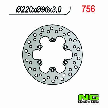 NG TARCZA HAMULCOWA PRZÓD KAWASAKI KX 80 '84-'00, KX 85 '01-16, KX 100 '06-16 (220X96X3)