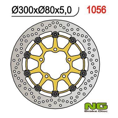 NG TARCZA HAMULCOWA PRZÓD KAWASAKI ER6 F/N, ZX 10R 04-15, ZX6R 05-18, KLE 650 VERSYS 07-22, Z 750 (300X80X5MM) (5X10,MM) PŁYWAJĄCA