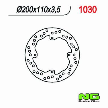 NG TARCZA HAMULCOWA TYŁ KTM 85 SX '03-'15 , SX 105 '04-'15 (200X110X3,5)(4X6,5mm)