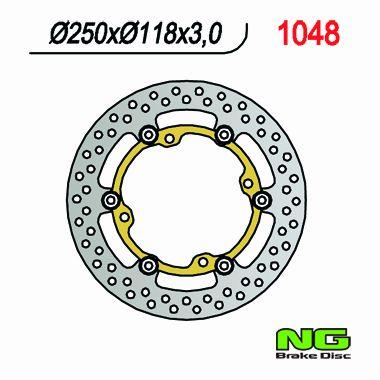 NG TARCZA HAMULCOWA PRZÓD SUZUKI RMZ 250 '07-'18 , RMZ 450 '05-'14, RMX 450 '10-'17 , PŁYWAJĄCA (250X118X3MM) (4X9,5MM) PŁYWAJĄCA