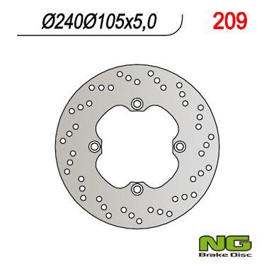 NG TARCZA HAMULCOWA TYŁ HONDA XL 600/650/700V TRANSALP 91-'99, CB 500 93-03, CB750 92-95 (240X105X5) (4X10,5MM)