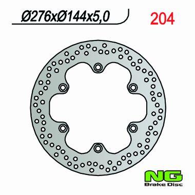 NG TARCZA HAMULCOWA PRZÓD/TYŁ HONDA CBR 600F (87-94), XL 600V TRANSALP (87-96), X4 (97-99) NT 650V DEAUVILLE (98-12)CBX /VT/FJS/VF, CBR 125R 03-09, TRIUMH TIGER 900 (93-98) (276X144X5)