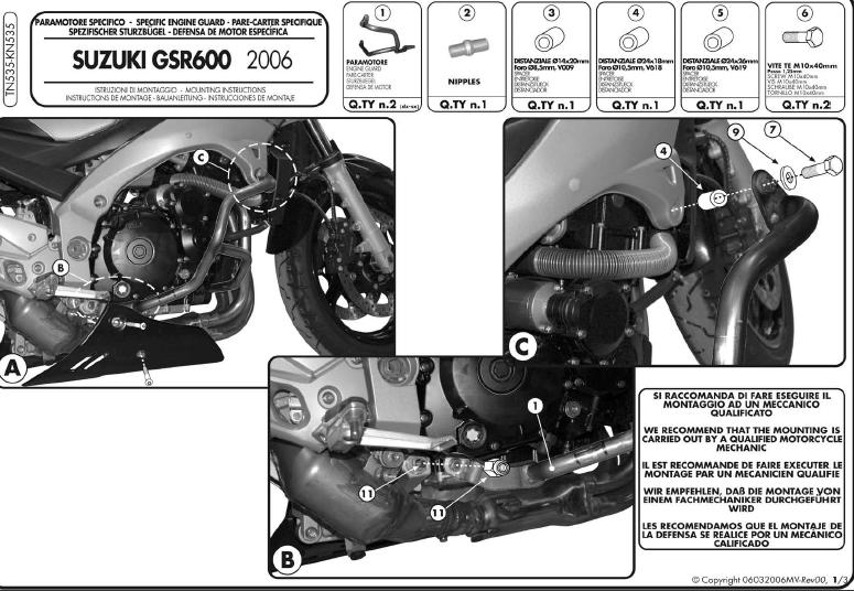 KAPPA GMOLE OSŁONY SILNIKA SUZUKI GSR 600 (06-11) CZARNE – zdjęcie 3