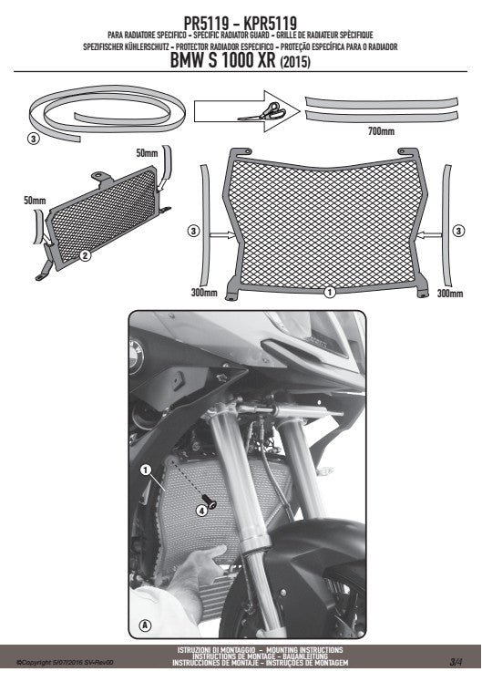 KAPPA OSŁONA CHŁODNICY BMW S 1000XR (15-19) S 1000 R (14-20) CZARNA – zdjęcie 4