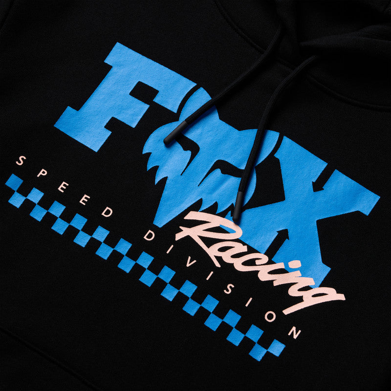BLUZA Z KAPTUREM DAMSKA FOX CHECKER FLEECE PO BLACK