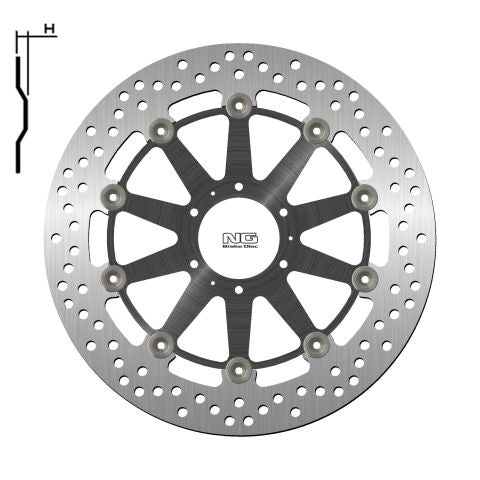 NG TARCZA HAMULCOWA PRZÓD HONDA XL 1000 V VARADERO '99-'13, CB 1100EX / ABS 14-18 (296X62X5MM) (6X6,5MM) PŁYWAJĄCA (ŚRODEK ALUMINIOWY)