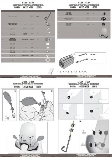 GIVI MOCOWANIE SZYBY H.SH MODE 125'13
