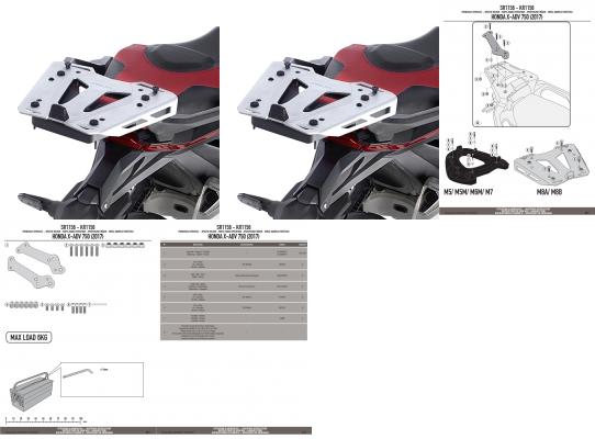 GIVI STELAŻ KUFRA CENTRALNEGO MONOLOCK (BEZ PŁYTY) - HONDA X-ADV 750 (17 > 20)