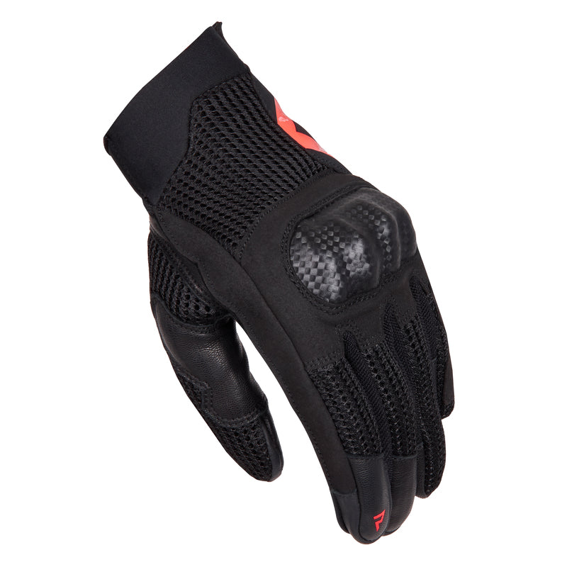 RĘKAWICE MOTOCYKLOWE DAMSKIE REBELHORN GAP 3 BLACK FLUO RED WXS