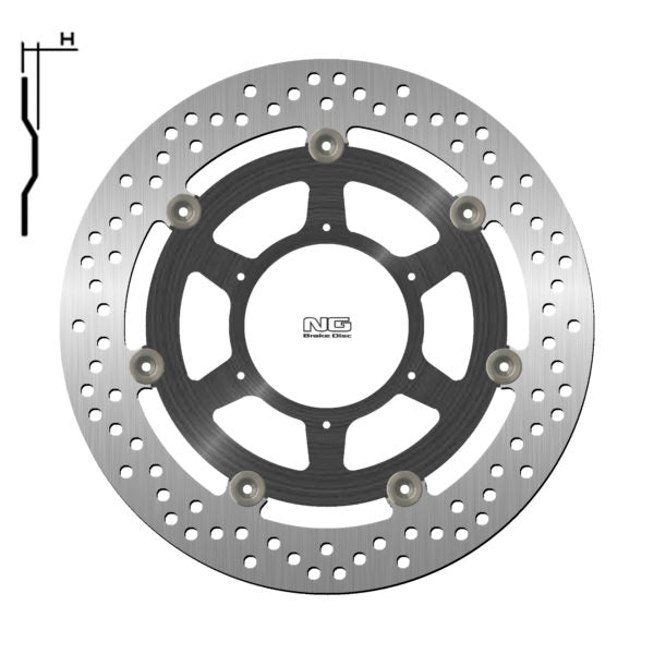NG TARCZA HAMULCOWA PRZÓD HONDA CBR 600F 01-07 (ABS) ŚRODEK ALUMINIOWY (296X94X4,5MM) (6X6,5MM)