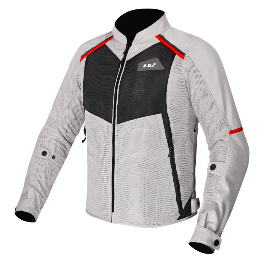 KURTKA LS2 BREEZE MAN GREY BLACK RED