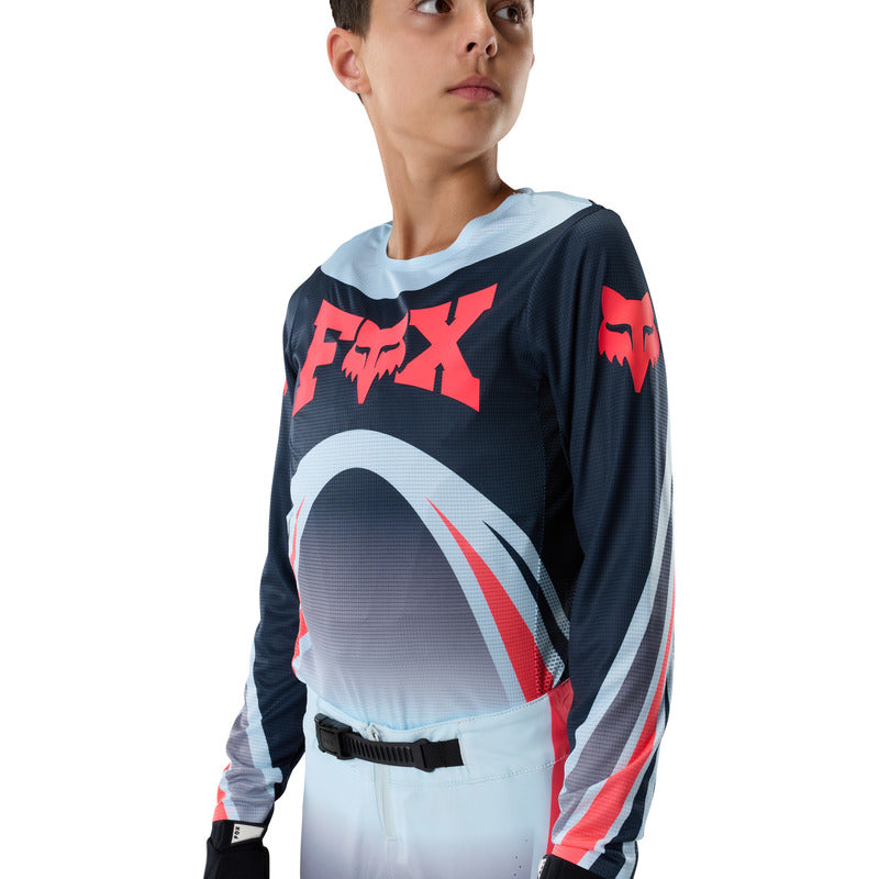 BLUZA MOTOCYKLOWA JUNIOR FOX FLEXAIR ARC ICE BLUE