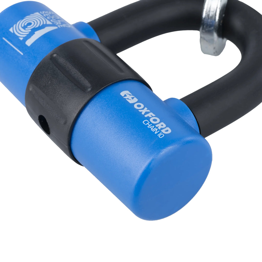 OXFORD PROMOCJA ŁAŃCUCH ZABEZPIECZENIE ANTYKRADZIEŻOWE Z KŁÓDKĄ CHAIN 10, 10mm x 1400mm (ZAMKNIĘCIE NA KLUCZ)
