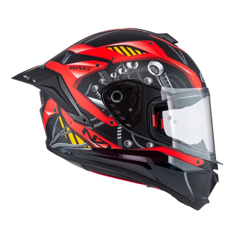 KASK MOTOCYKLOWY NZI WAKE STREAM BOOSTER CYBER BLACK RED MATT XS