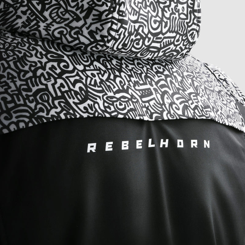 KURTKA MOTOCYKLOWA TEKSTYLNA REBELHORN SLASH NORIAKI BLACK WHITE SOFTSHELL