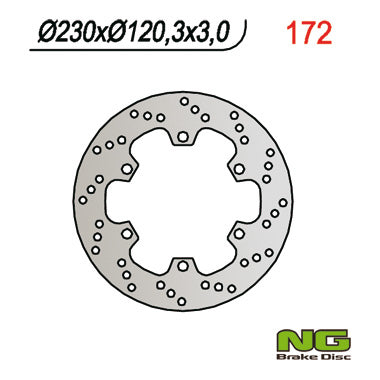 NG TARCZA HAMULCOWA PRZÓD KAWASAKI KMX 125 (86-03) (230X120X4) 6 OTWORÓW ŚR.10,5 – zdjęcie 2