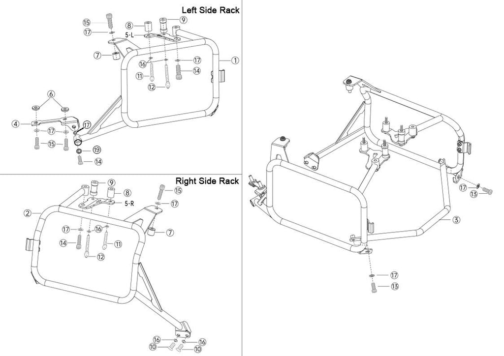 ZESTAW STELAŻY KUFER CENTRALNY + BOCZNE COOCASE HONDA AFRICA TWIN 1100 2020-2025 PRAWY KUFER ASYMETRYCZNY – zdjęcie 6
