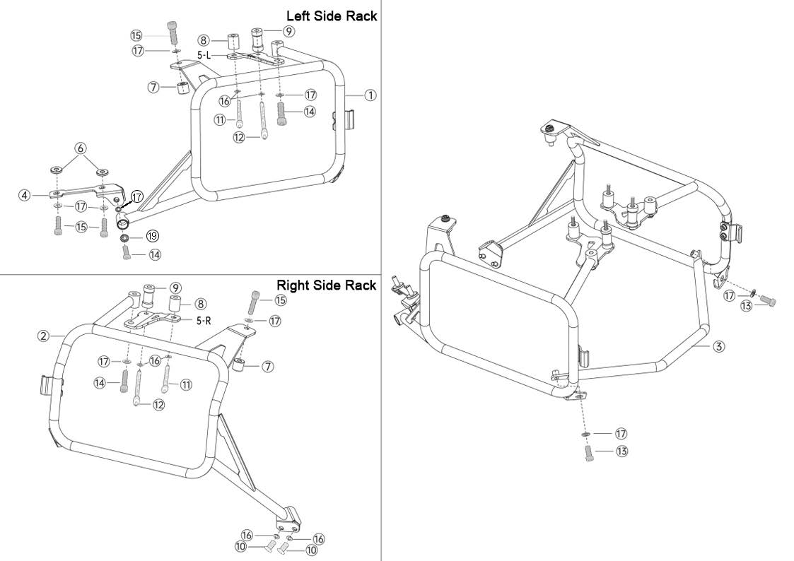 ZESTAW STELAŻY KUFER CENTRALNY + BOCZNE COOCASE HONDA AFRICA TWIN 1100 2020-2025 PRAWY KUFER ASYMETRYCZNY – zdjęcie 6