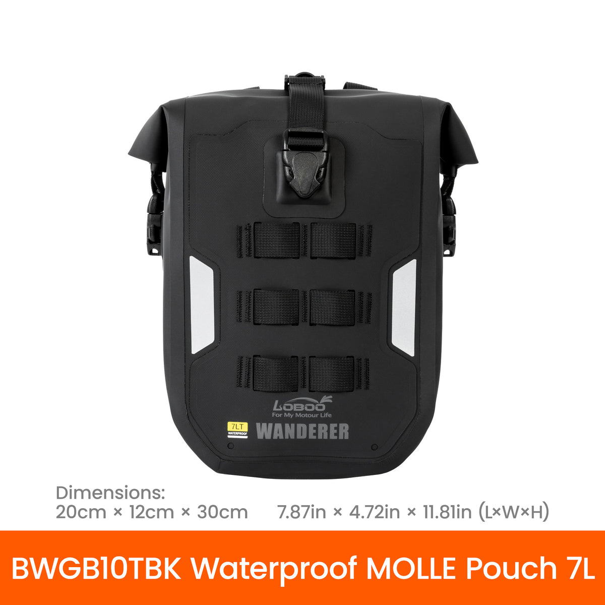 LOBOO Torba motocyklowa wodoodporna (system MOLLE) 7L