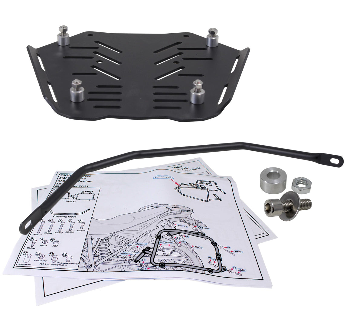 ZESTAW STELAŻY KUFER CENTRALNY + BOCZNE COOCASE KTM 1050/1090 1190/1290 21-25 KUFRY BOCZNE ASYMETRYCZNE – zdjęcie 7