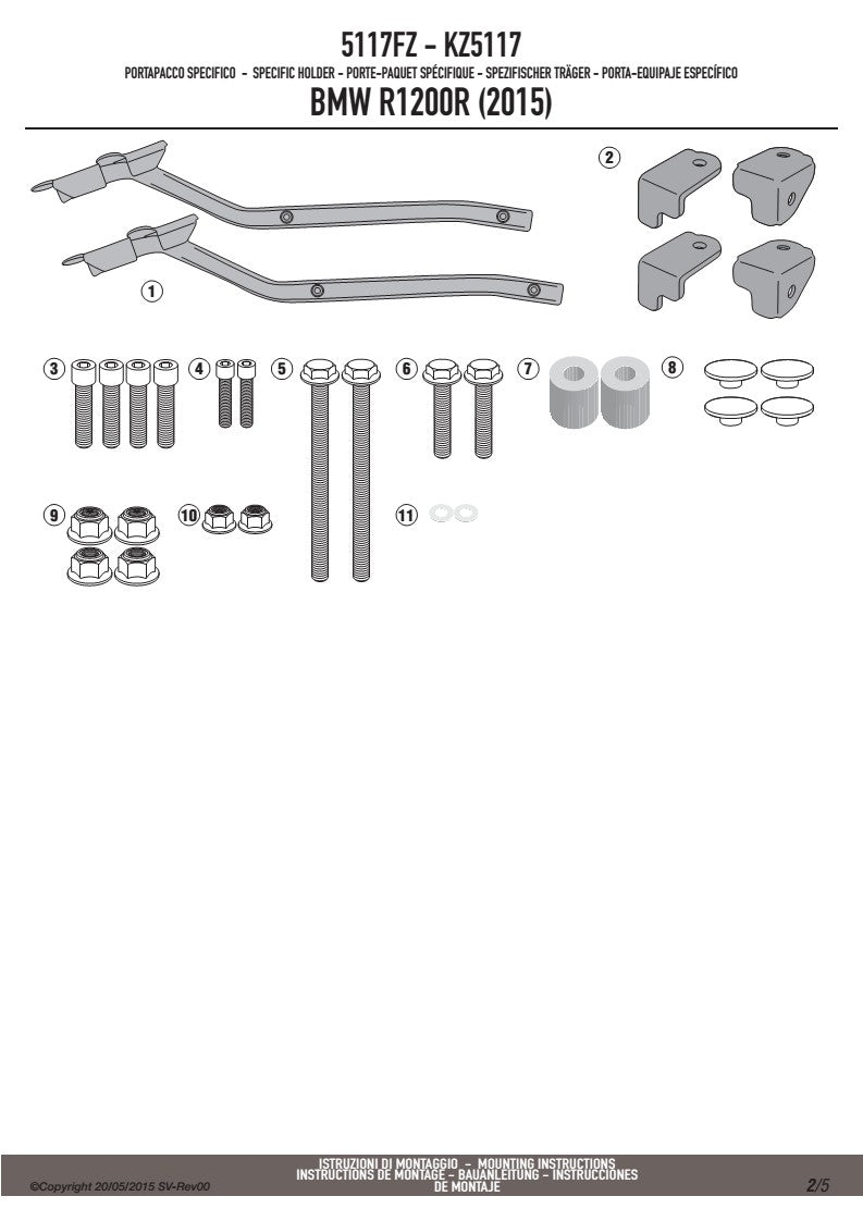 KAPPA STELAŻ KUFRA CENTRALNEGO BMW R 1200R/RS (15-18) R 1250 R (19-25) ( BEZ PŁYTY ) – zdjęcie 3