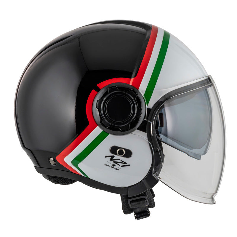 KASK MOTOCYKLOWY NZI RINGWAY 2 DUO SKYLINE BLACK WHITE ITALY XS