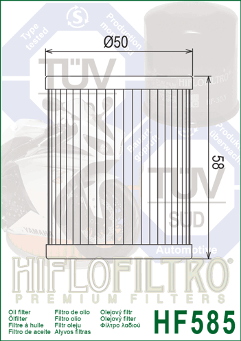 Hiflofiltro FILTR OLEJU HIFLO HF585 MORINI 1200 '06-