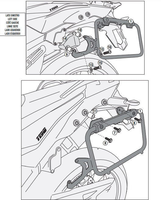 KAPPA STELAŻ KUFRÓW BOCZNYCH MONOKEY CAM SIDE KTM 1190 ADVENTURE / R '13-'16, 1050 ADVENTURE '15-'16 , 1090 ADVENTURE '17-'19 , 1290 SUPER ADVENTURE '15-'16, 1290 SUPER ADVENTURE R/S '17-'20, T (17) - POD KUFRY KFR K'FORCE ORAZ KVG K'VOYAGER ALU – zdjęcie 3
