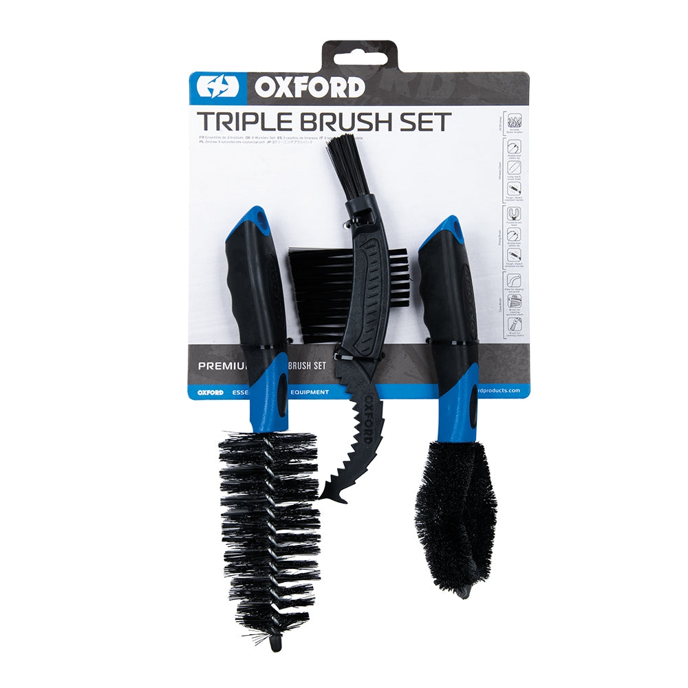 OXFORD ZESTAW SZCZOTEK DO CZYSZCZENIA MOTOCYKLA BICYCLE TRIPLE BRUSH SET (STARY KOD: OX244) – zdjęcie 2