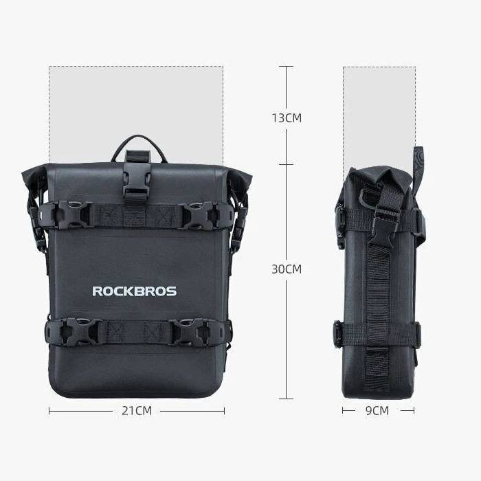 Wodoodporna torba motocyklowa na gmole (Crash Bar) / torba boczna ROCKBROS 5L (Czarna)