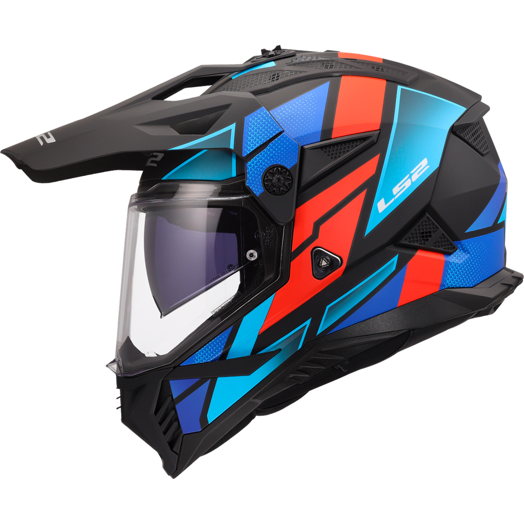 KASK LS2 MX702 PIONEER II BLOCK BLACK RED BLUE