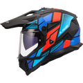 KASK LS2 MX702 PIONEER II BLOCK BLACK RED BLUE