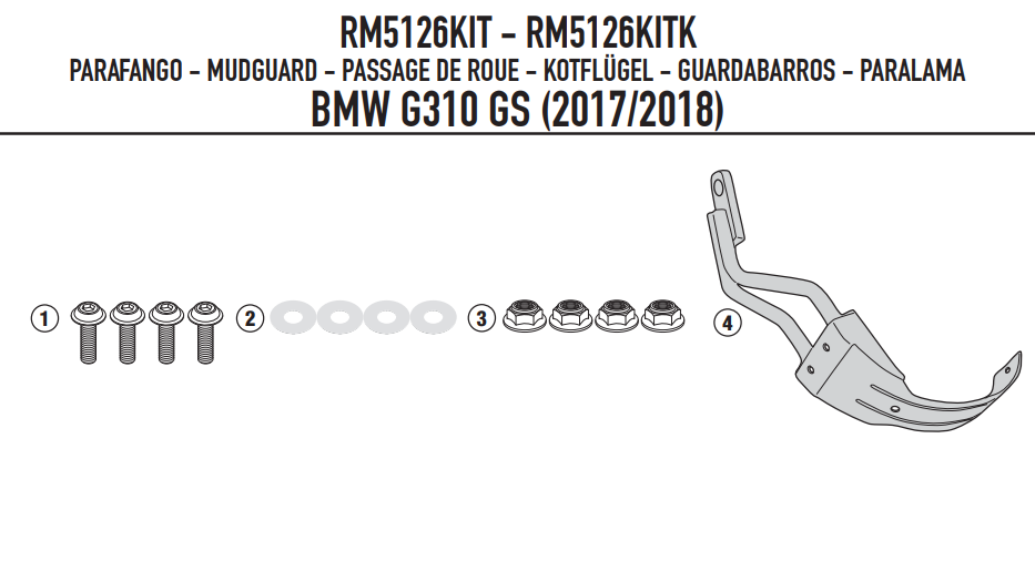 KAPPA MOCOWANIE BŁOTNIKA KRM01 I KRM02 BMW G 310GS '17-21