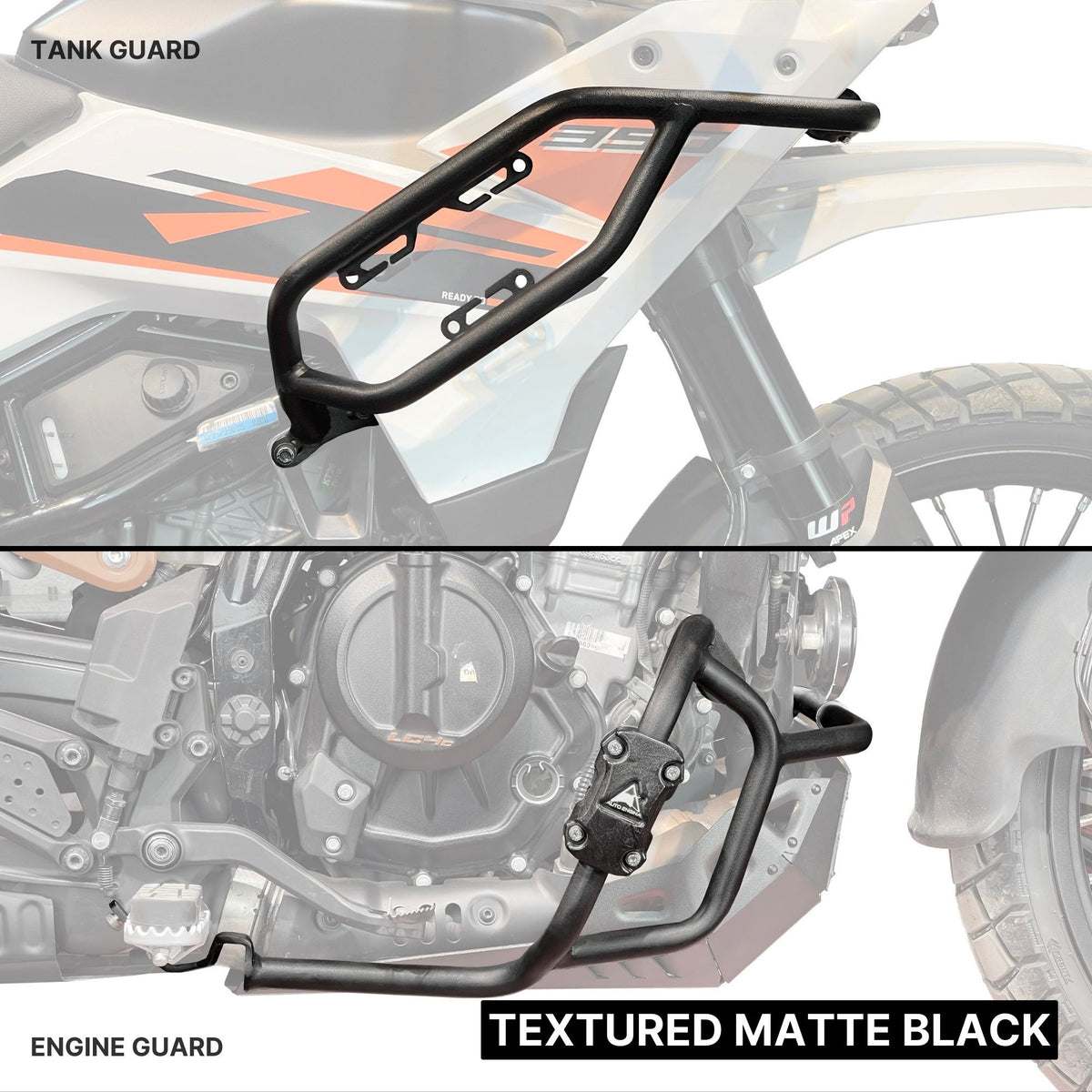 ROXAR TECH Gmole ochronne / Crashbary do KTM 390 ADVENTURE 2025-26 BLACK MAT czarny mat - komplet na BAK + SILNIK – zdjęcie 2