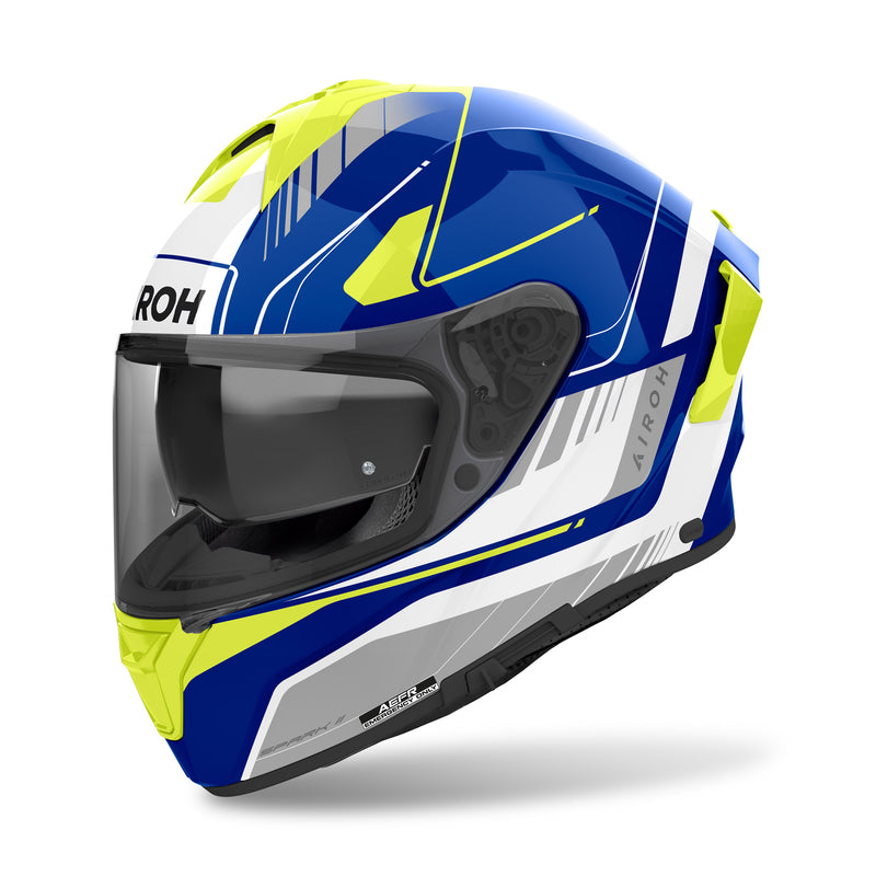 KASK MOTOCYKLOWY AIROH SPARK 2 CHRONO BLUE YELLOW GLOSS