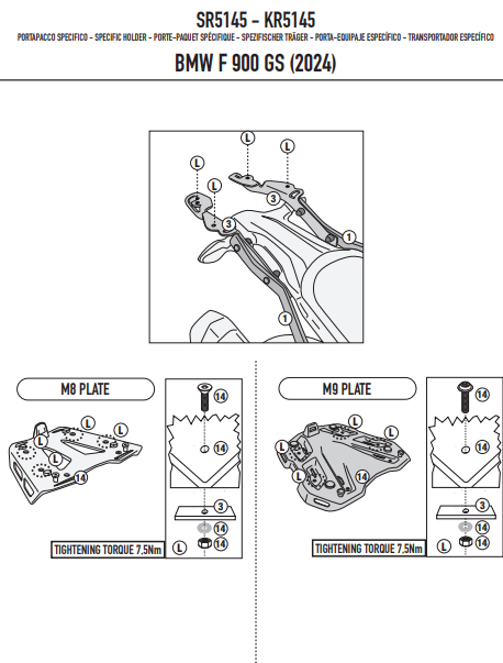 KAPPA STELAŻ KUFRA CENTRALNEGO BMW F 900 GS '24-, (BEZ PŁYTY) – zdjęcie 4