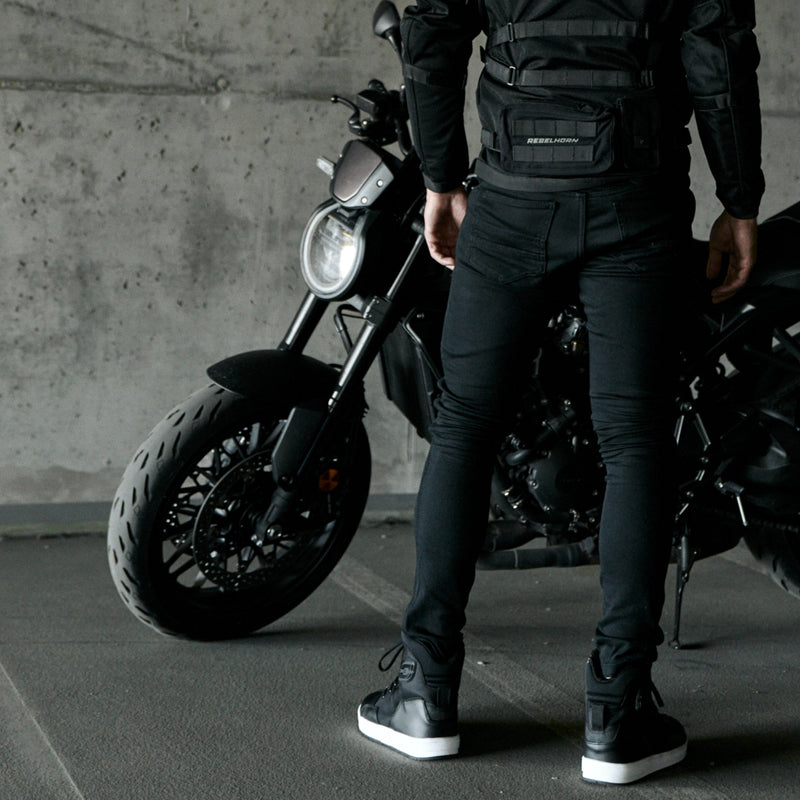 JEANSY MOTOCYKLOWE REBELHORN EAGLE 3 SLIM FIT WASHED BLACK