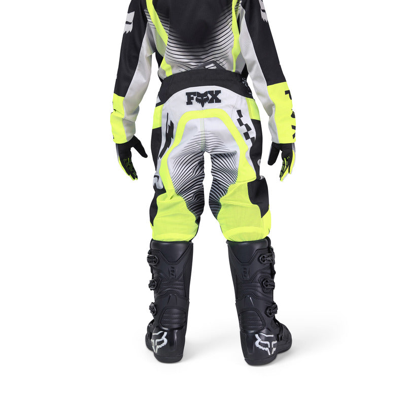 SPODNIE MOTOCYKLOWE JUNIOR FOX 180 COLLECT GREY YELLOW 24