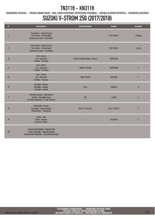 KAPPA GMOLE OSŁONY SILNIKA SUZUKI V-Strom 250 (17-18) CZARNE – zdjęcie 4