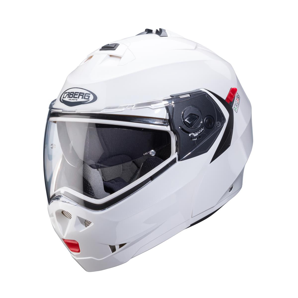 CABERG KASK SZCZĘKOWY FLIP-UP MODEL DUKE X SOLID KOLOR BIAŁY POŁYSK (PINLOCK W ZESTAWIE)