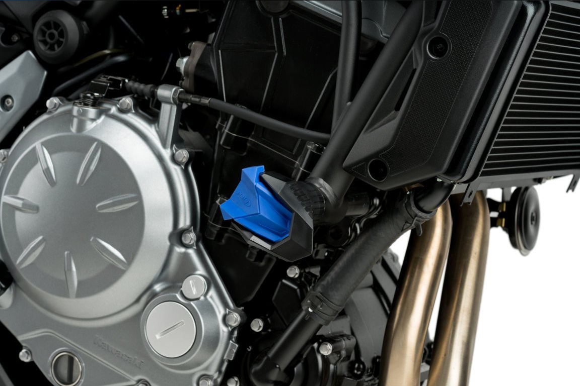 PUIG CZĘŚCI ZAMIENNE- PARA GUMOWYCH KOŃCÓWEK DO CRASH PADS R19 DO SUZUKI GSX-R750 04-05 NIEBIESKIE