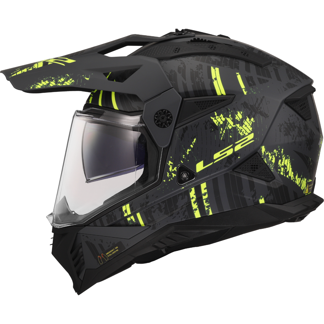 KASK LS2 MX702 PIONEER II CRAZY M.BLACK H-V YEL