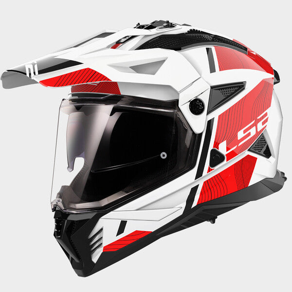 KASK LS2 MX702 PIONEER II HILL WHITE RED