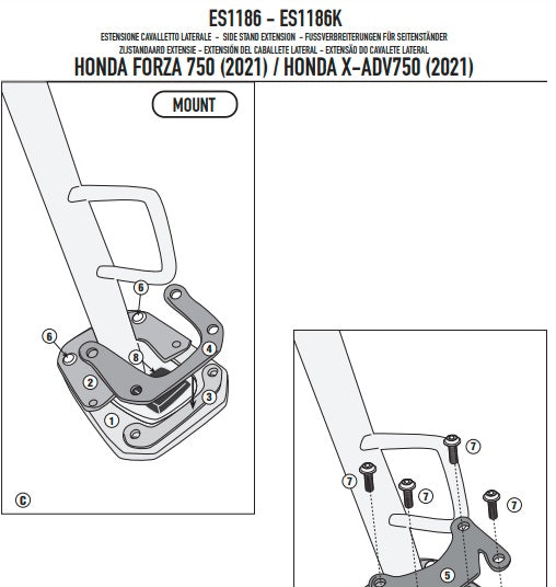 KAPPA POSZERZENIE STOPKI BOCZNEJ HONDA FORZA / X-ADV 750 '21-'25 – zdjęcie 3