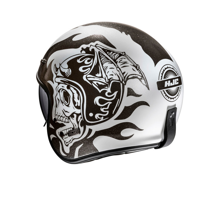 KASK MOTOCYKLOWY HJC V31 FLAME WHITE BLACK