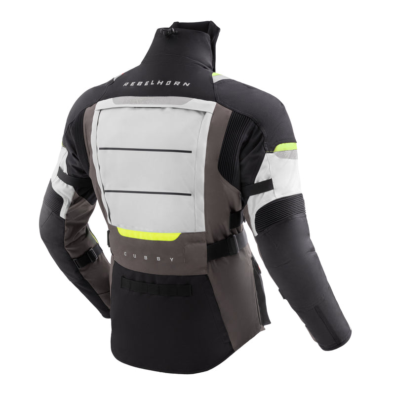 KURTKA MOTOCYKLOWA TEKSTYLNA REBELHORN CUBBY 5 BLACK GREY FLUO YELLOW