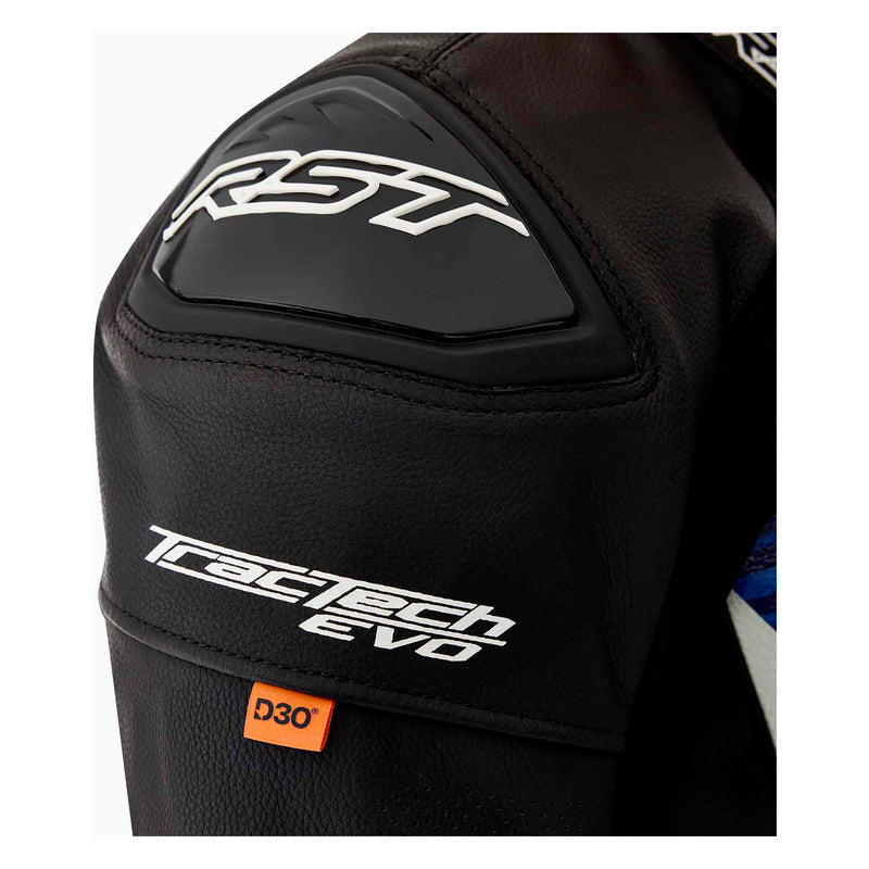 KURTKA MOTOCYKLOWA SKÓRZANA RST TRACTECH EVO D3O BLACK BLUE S