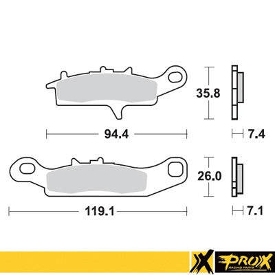 ProX Racing Parts ProX Klocki Hamulcowe Przednie KFX450R '08-14 (Left) + KVF650 Brute Fo (odpowiednik EBC FA342R)