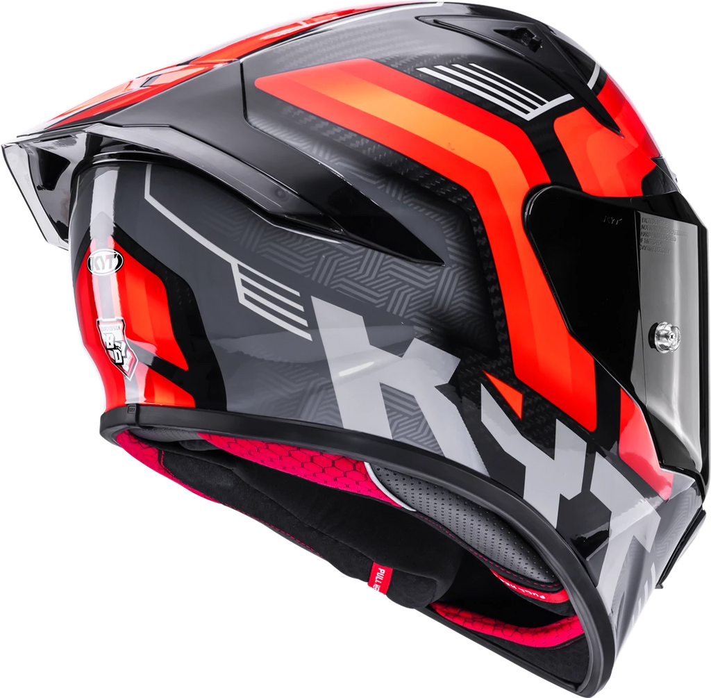 Kask motocyklowy KYT R1R CARBON ACCELERATOR CZERWONY E06